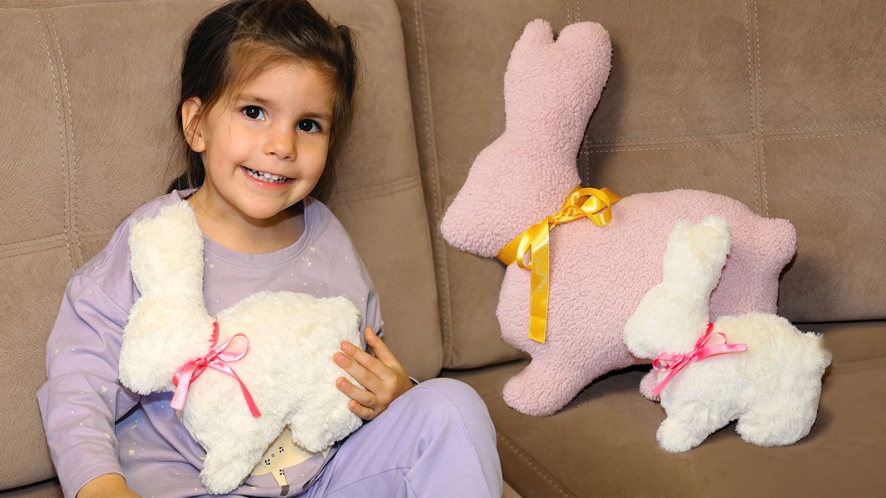 How to Sew a Bunny Pillow or Bunny Soft Toy // Easy sewing project // Bunny cushion sewing pattern