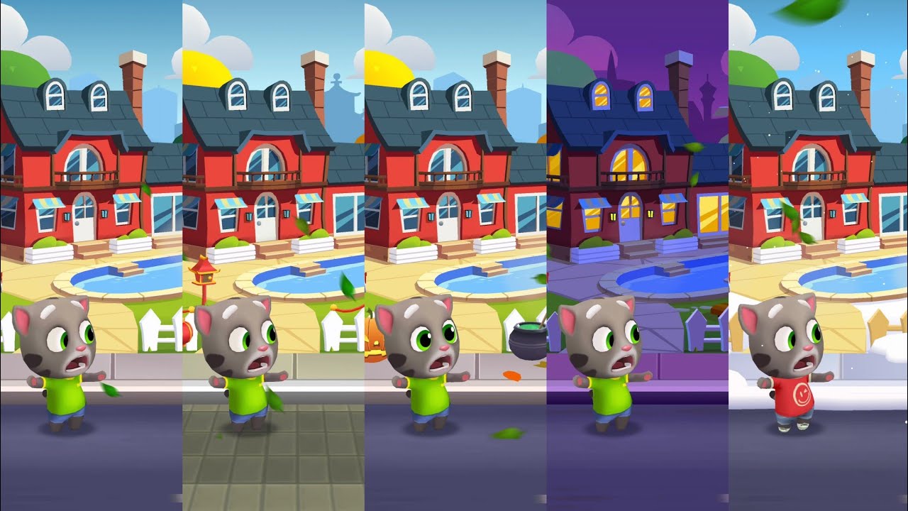 Talking Tom Gold Run vs China vs Halloween vs Las Vegas vs Christmas Android iOS Gameplay