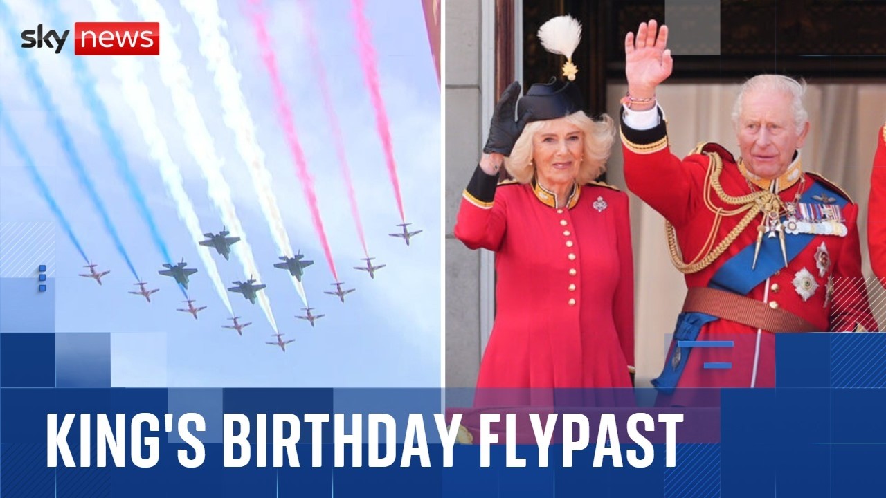 Royal Family watch Red Arrows flypast from Buckingham Palace balcony
