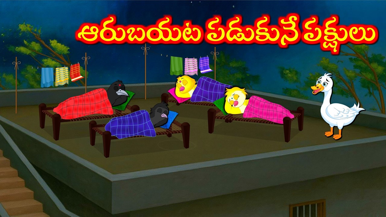 ఎండాకాలంలో ఆరుబయట పడుకునే పక్షులు Telugu Moral Stories  Telugu Kathalu | Tuni Cartoon Stories Telugu