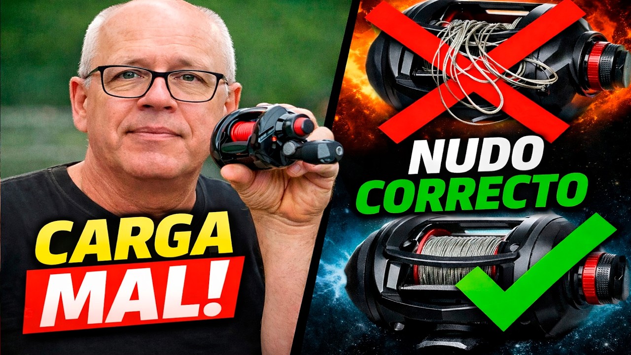 COMO CARGAR UN REEL ROTATIVO 🐟 Cargar tanza a un reel  “huevito”