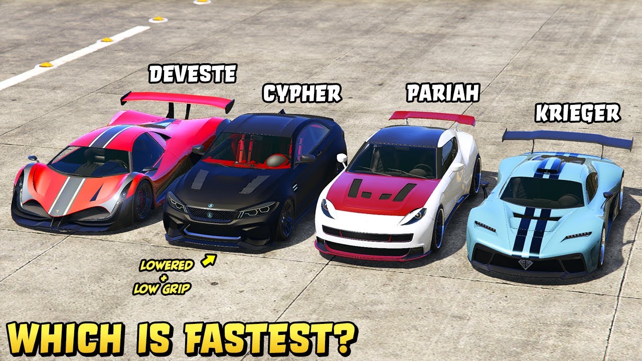 GTA 5 - CYPHER vs KRIEGER vs DEVESTE EIGHT vs PARIAH - Which is Fastest?