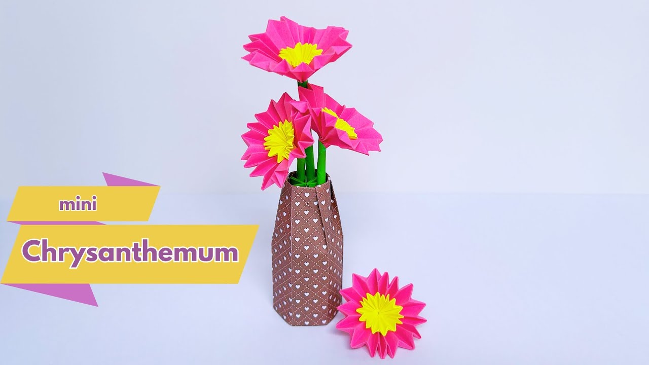 🌸 Origami Flower: MINI CHRYSANTHEMUM | Beautiful Paper Flower Tutorial