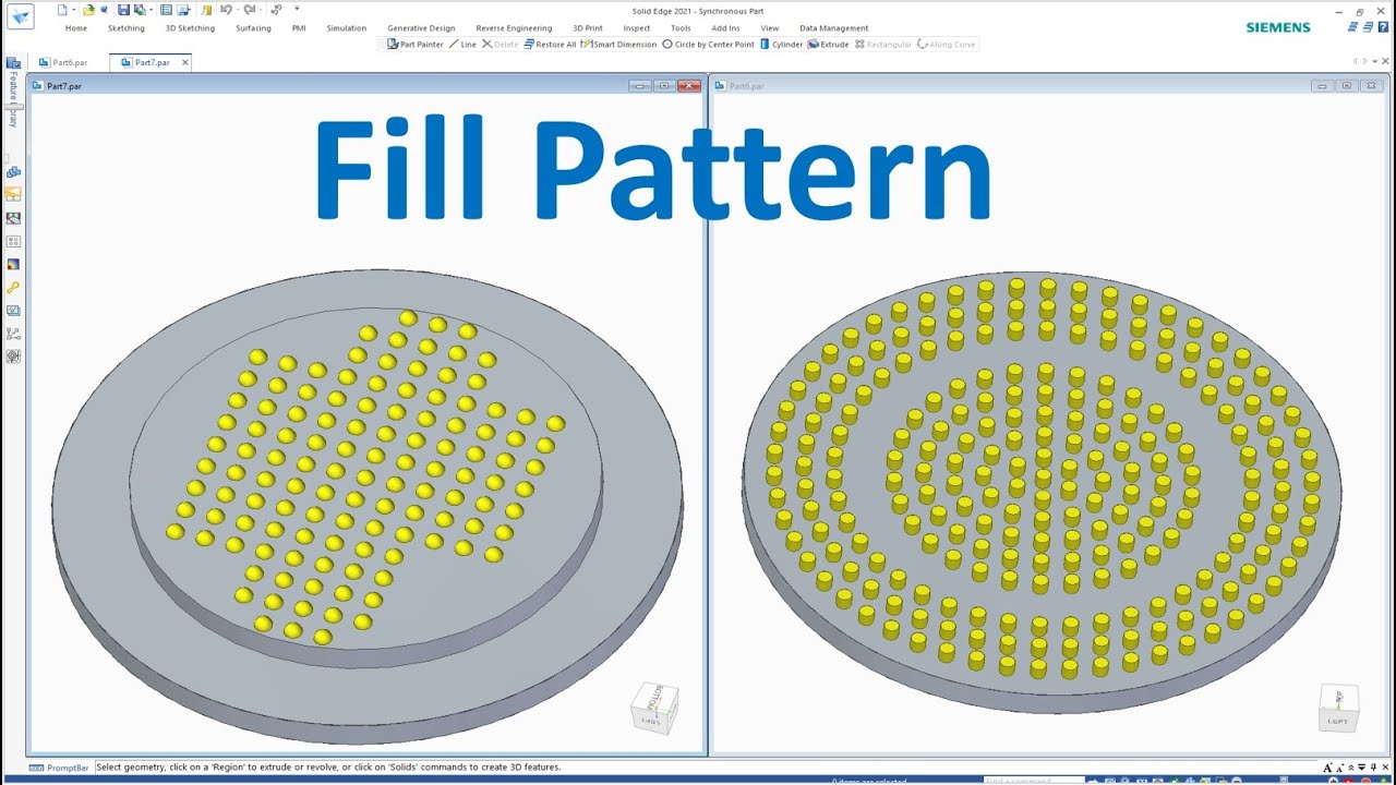 Solid Edge Tutorials #22 | How to use Fill Pattern Command