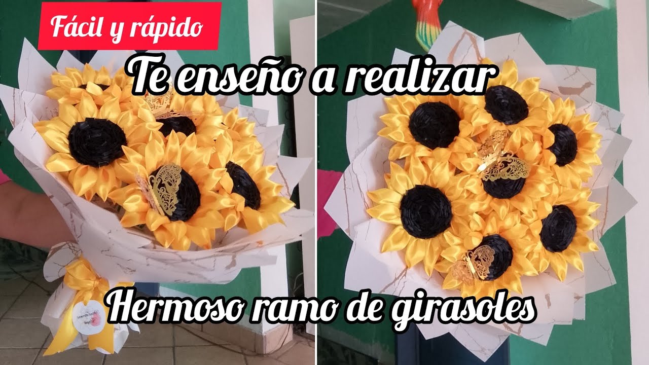 🌻COMO ARMAR RAMO DE GIRASOLES🌻#pasoapaso #tutorial#rosaseternas#rosasdeliston#diy #manualidades