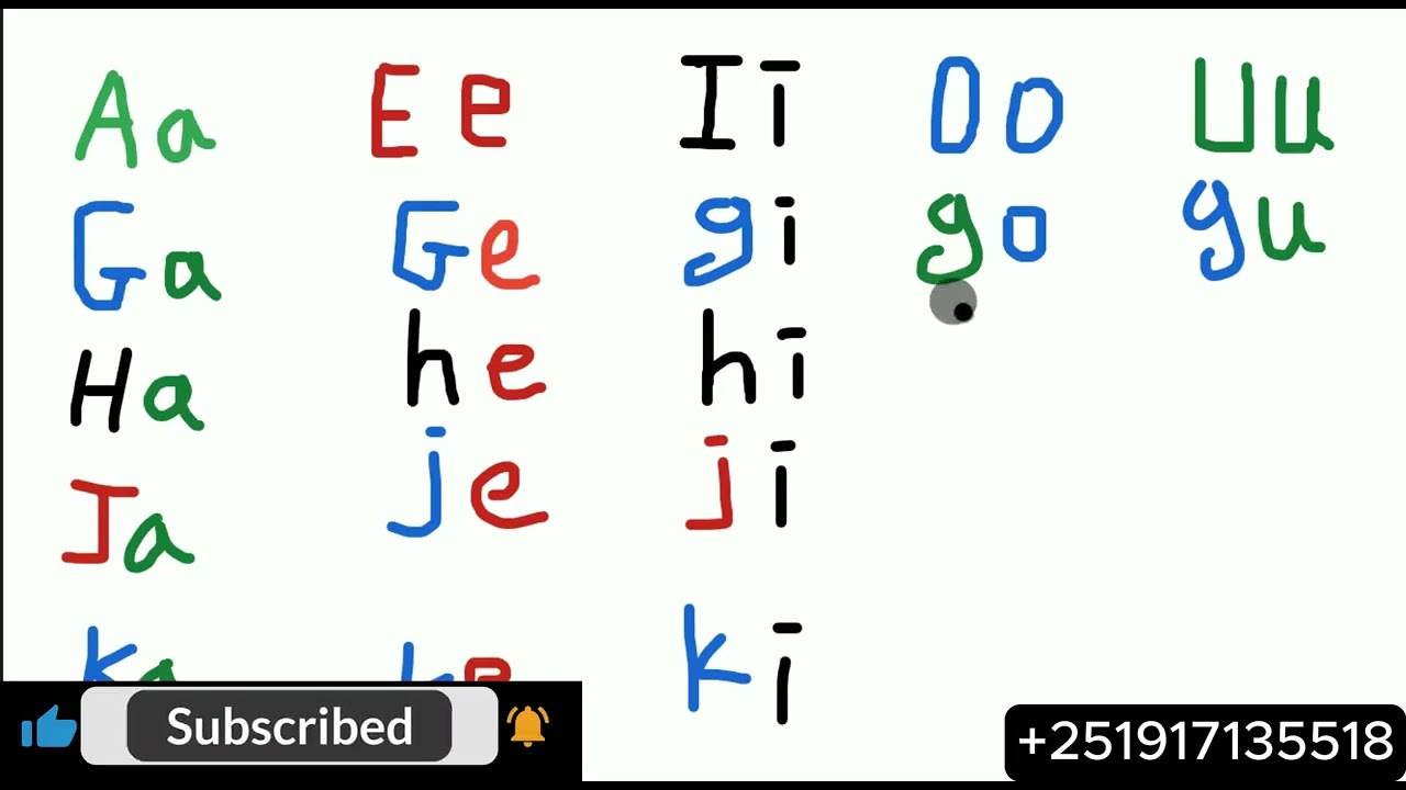 Qubee Afaan Oromoo Sagaleessu G - K|| Afan Oromo letters sound