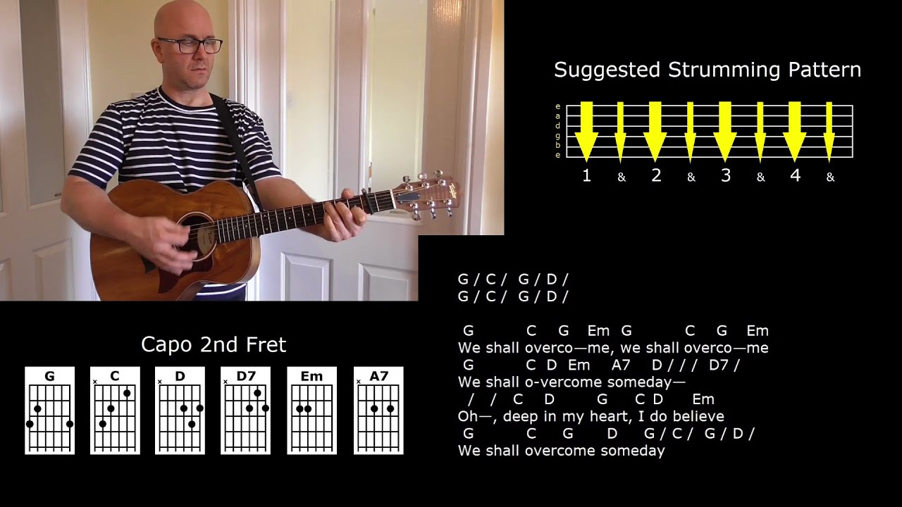 We Shall Overcome - Joan Baez / Pete Seeger - Strum Along Lesson - Jez Quayle