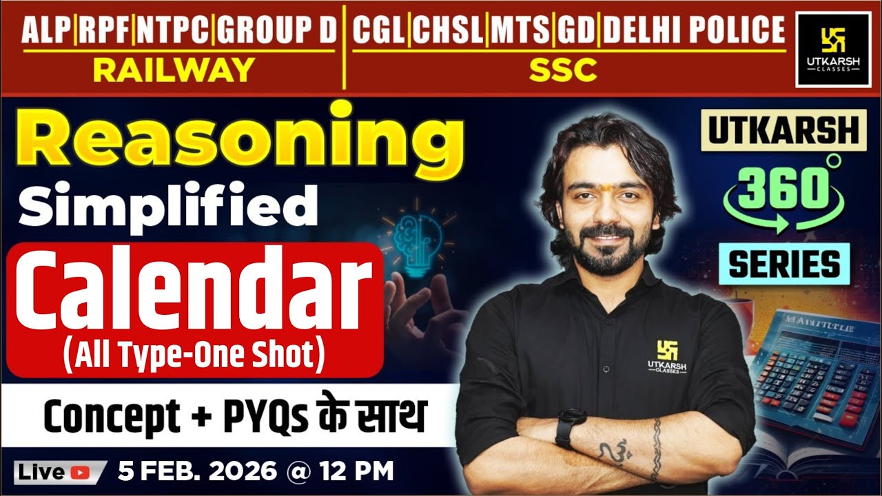 Calendar (all type-one shot) | Reasoning Simplified | Utkarsh 360 Series | Akshay Sir