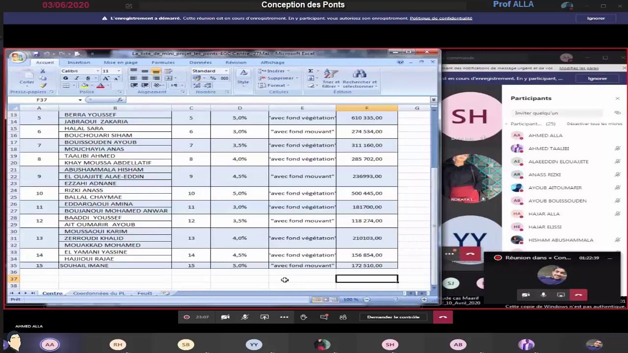 Conception des Ponts (4GC CENTRE) | Prof Alla (03-06-2020)