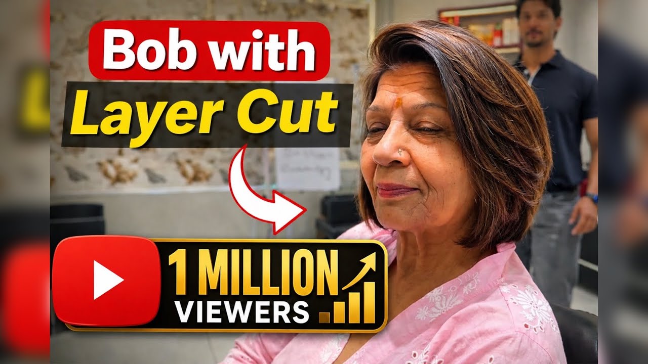 🎬 Title:Bob with Layers Haircut | Stylish Short Hair Transformation