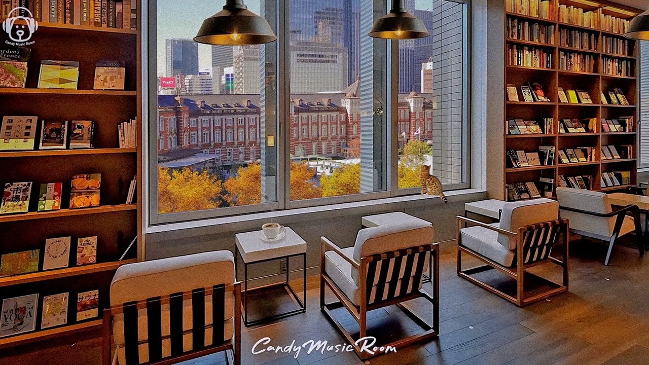 Tokyo Station Book Caf&eacute; Ambience | Jazz Music & Relaxing Bookstore / Cafe Sounds for Study, Focus