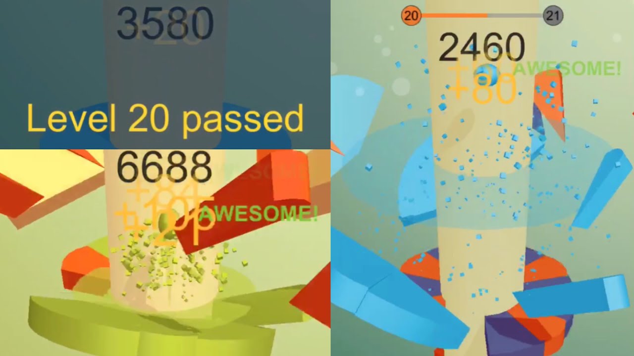 Helix Jump level 1 - 20 randomly gameplay voodoo