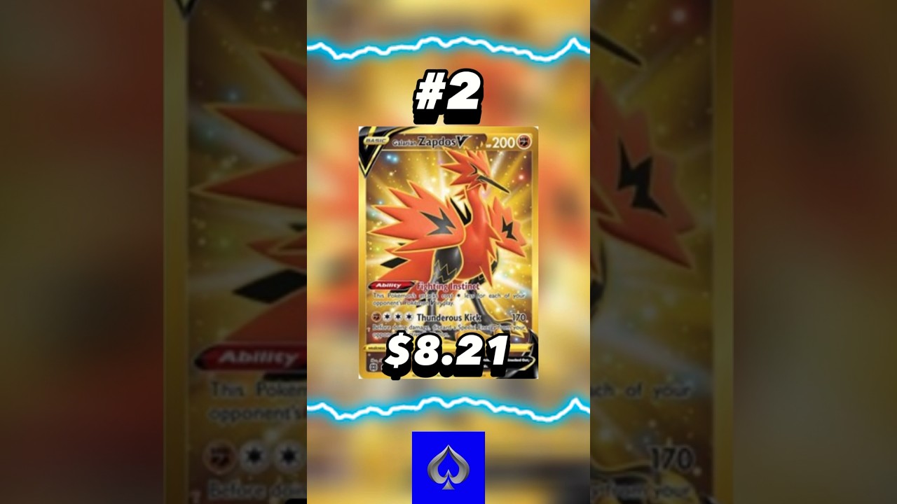 Top 5 Galarian Zapdos Pok&eacute;mon Cards #pokemon #pokemoncards #shorts