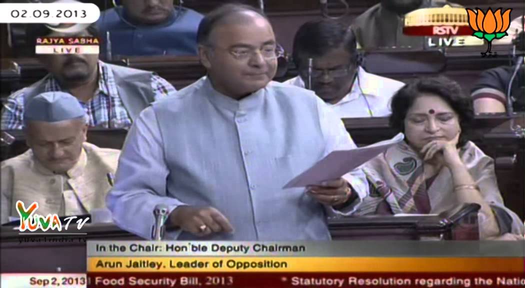 Shri Arun Jaitley on Food Security Bill-2013 in Rajya Sabha: 02.09.2013