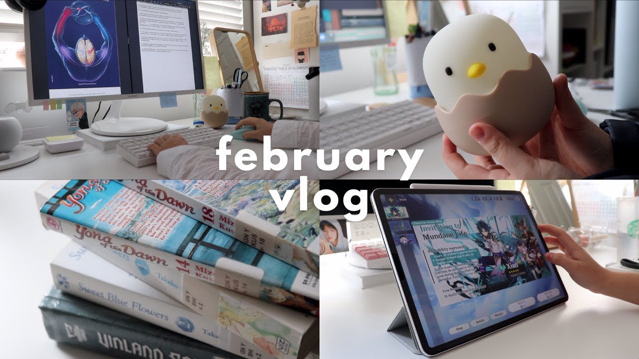 february study vlog: college readings, japanese snack boxes, snow days ❄️