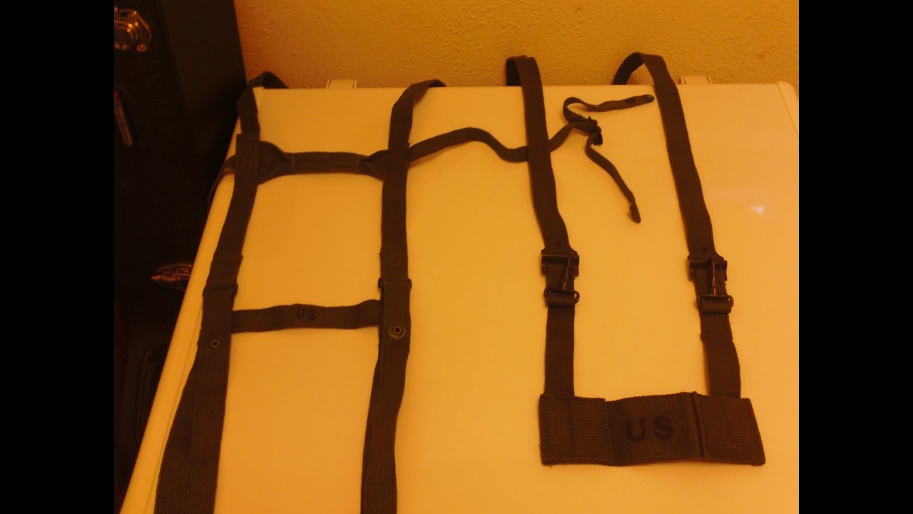 M-1956 Field pack assembly straps and M-1956 sleeping bag carrier