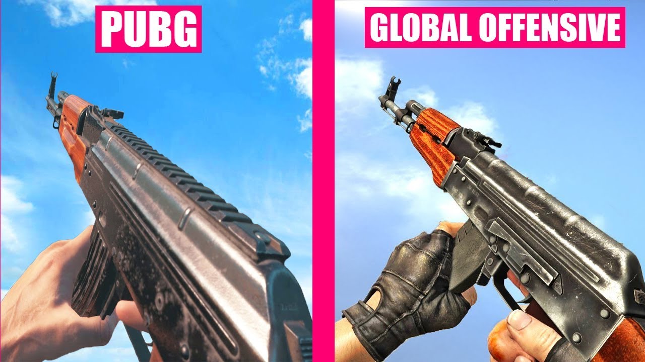Counter-Strike Global Offensive vs PlayerUnknown Battlegrounds - Weapons Comparison