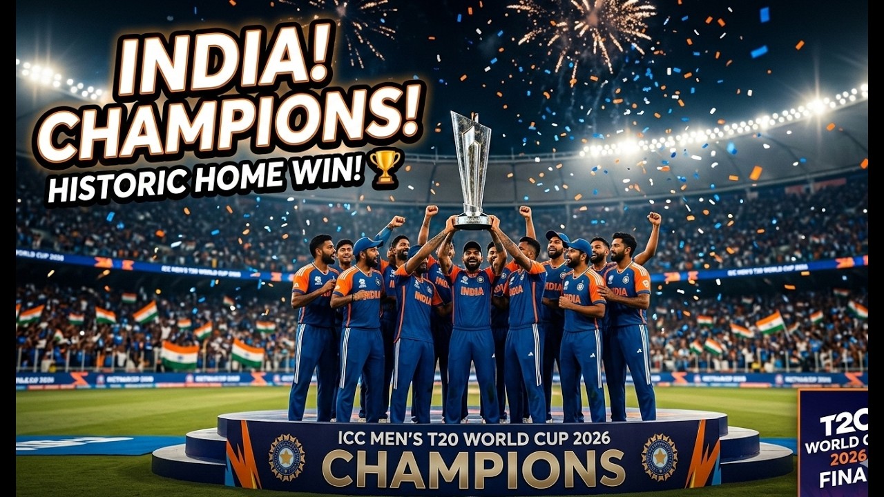 HISTORY MADE! 🇮🇳 India Defend World Cup Title vs NZ | T20 WC 2026 Final