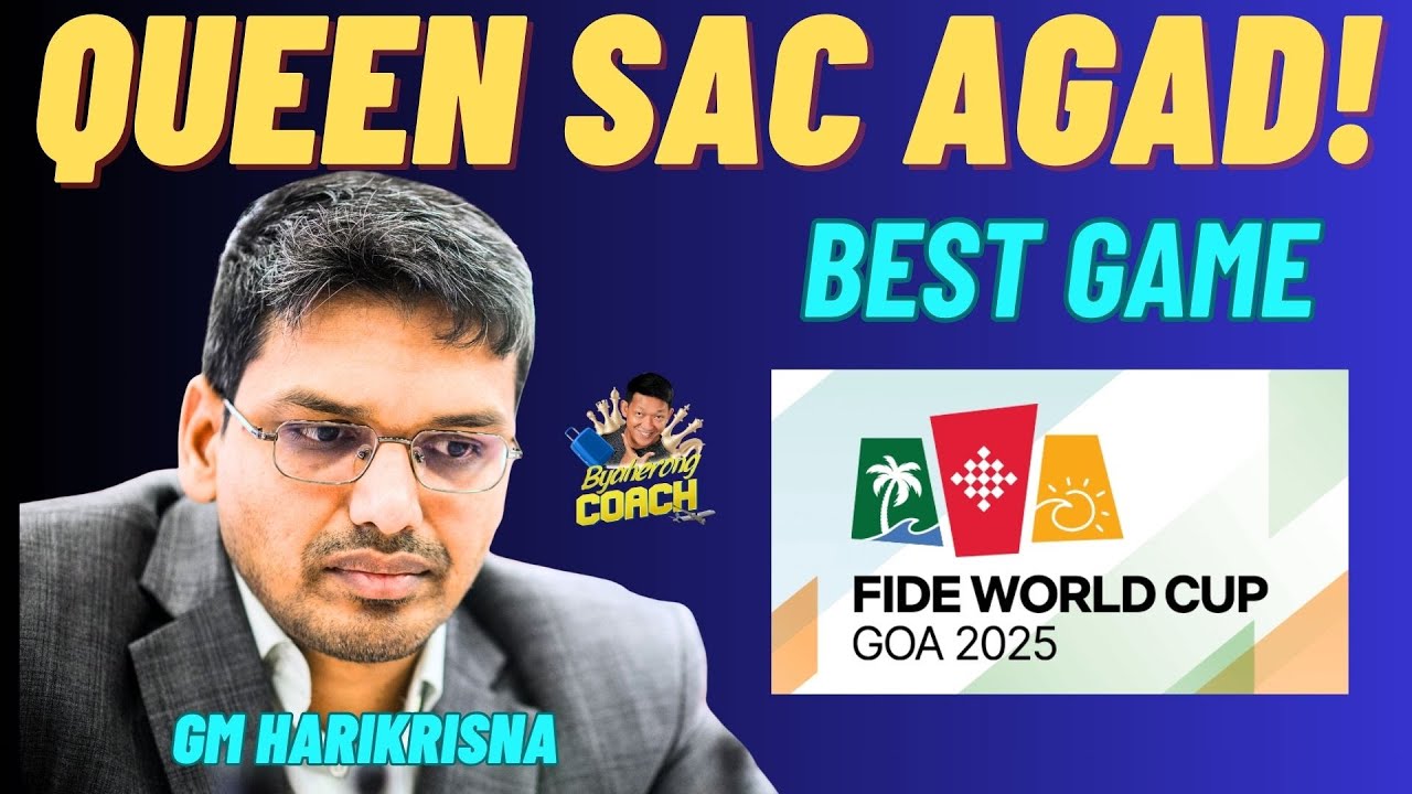 QUEEN SACRIFICE AGAD SA OPENING PA LANG! BEST GAME ITO! Harikrisna vs Dharda! Fide World Cup