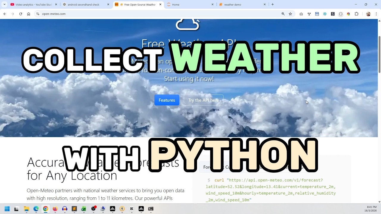 Collect Weather Data with Python (Free API open-meteo + Scheduler Tutorial)