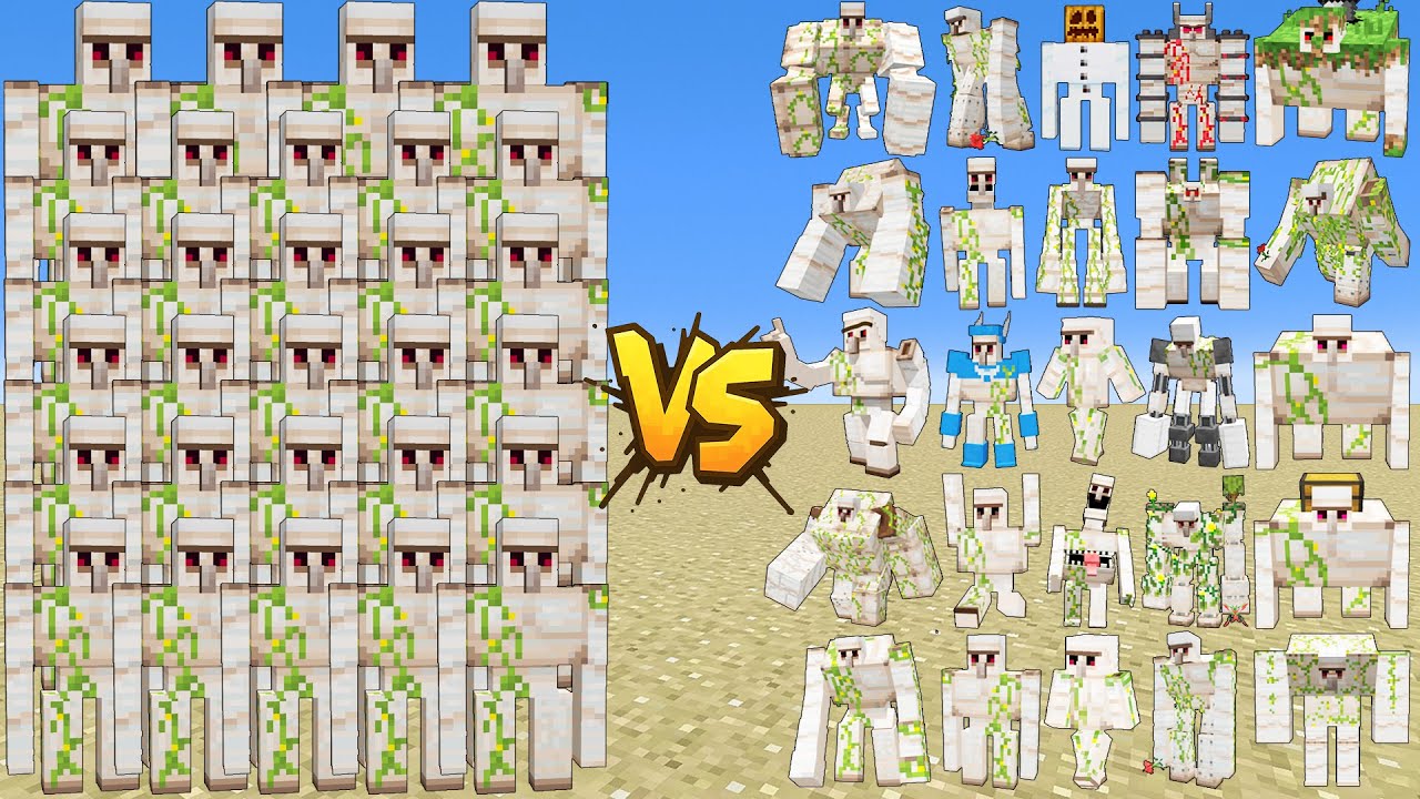 GOLEM ARMY VS ALL NEW MUTANT GOLEMS – GOLEM FAMILY AND MUTANT GOLEMS | EPIC MINECRAFT BATTLE