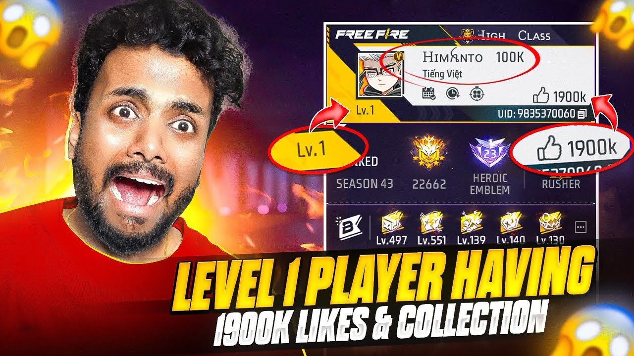Level 1 Player Having All Bundles And 100k Likes On His Profile 😱 - Garena Free Fire Max