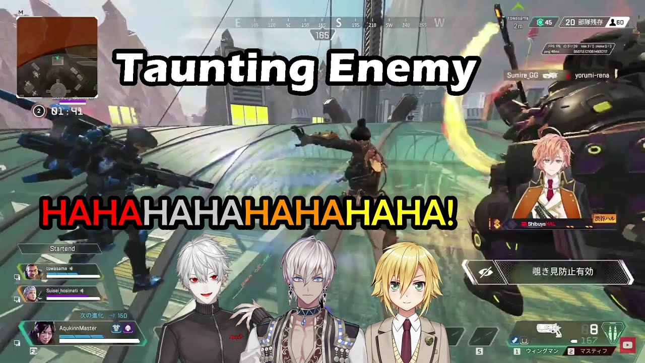 Hal, Kuzuha, Ibrahim and Kou's Reaction When Aqua, Towa and Suisei's Team Playing Emote Above Them