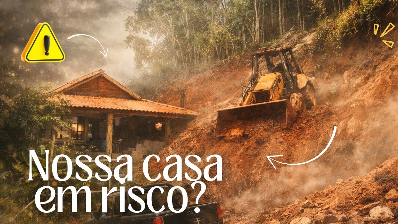 Dias difíceis| o que aconteceu com a nossa cabana? 🥺 Terraplanagem e muito medo.