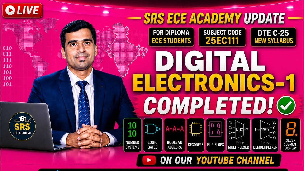 Digital Electronics-1 Completed | Diploma ECE C-25 | 25EC11I 📚📖🎉🎊📚🥰🎊🎉👍