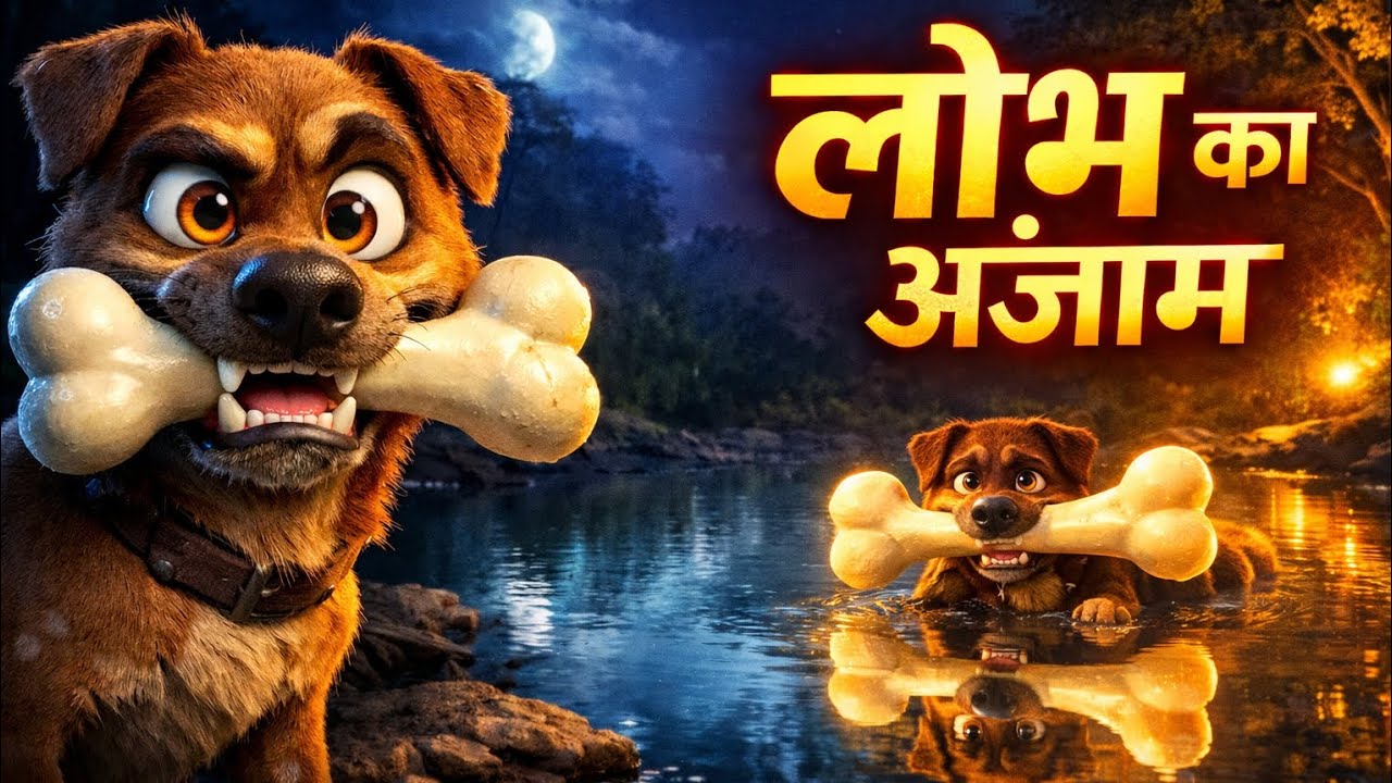 लोभ का अंजाम 😢 | लोभी कुत्ता और नदी का आईना | Best Moral Story Hindi | Stories Boundless 