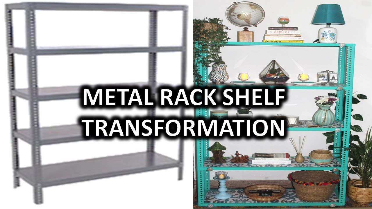 DIY METAL RACK SHELF TRANSFORMATION #simplebudgetdecor