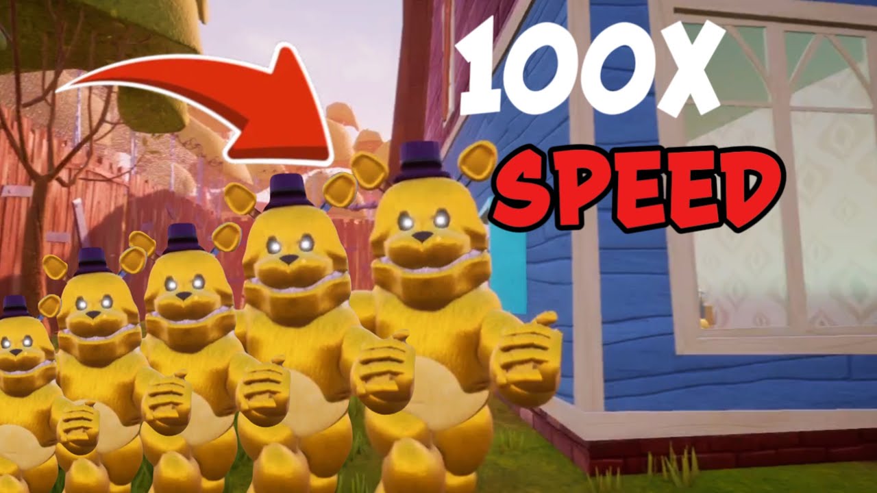 Fredbear Breaks Hello Neighbor at 100x Speed!