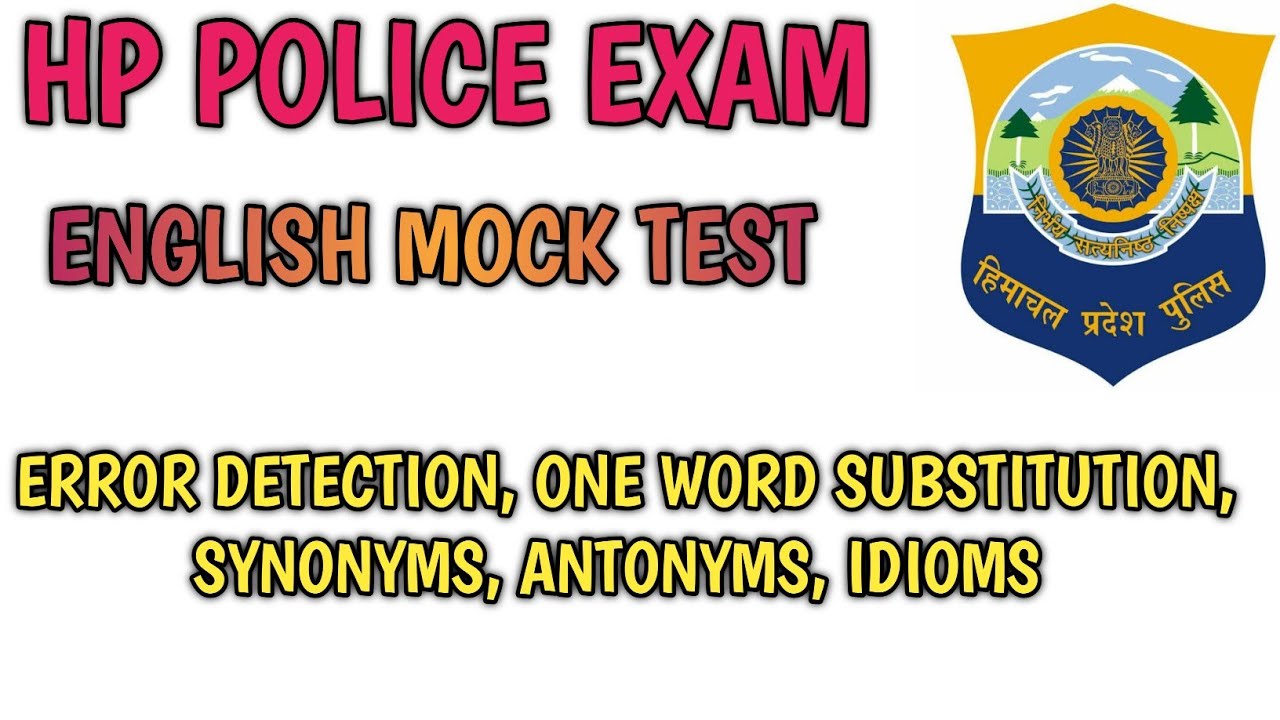 HP POLICE EXAM || ENGLISH MOCK TEST|| 2022