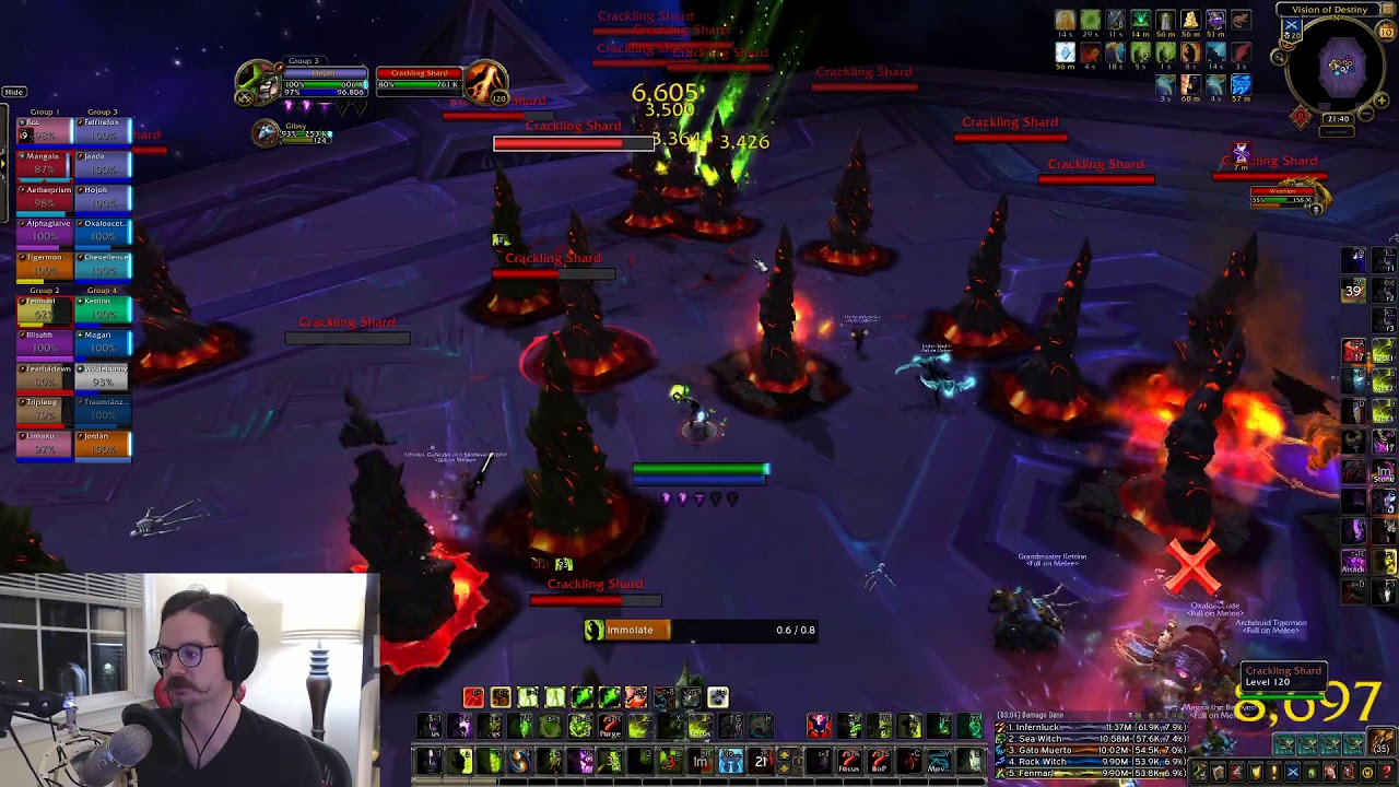 Mythic Wrathion - LEGENDARY PARSE - 60th US - Destruction Warlock PoV - insane infernal luck