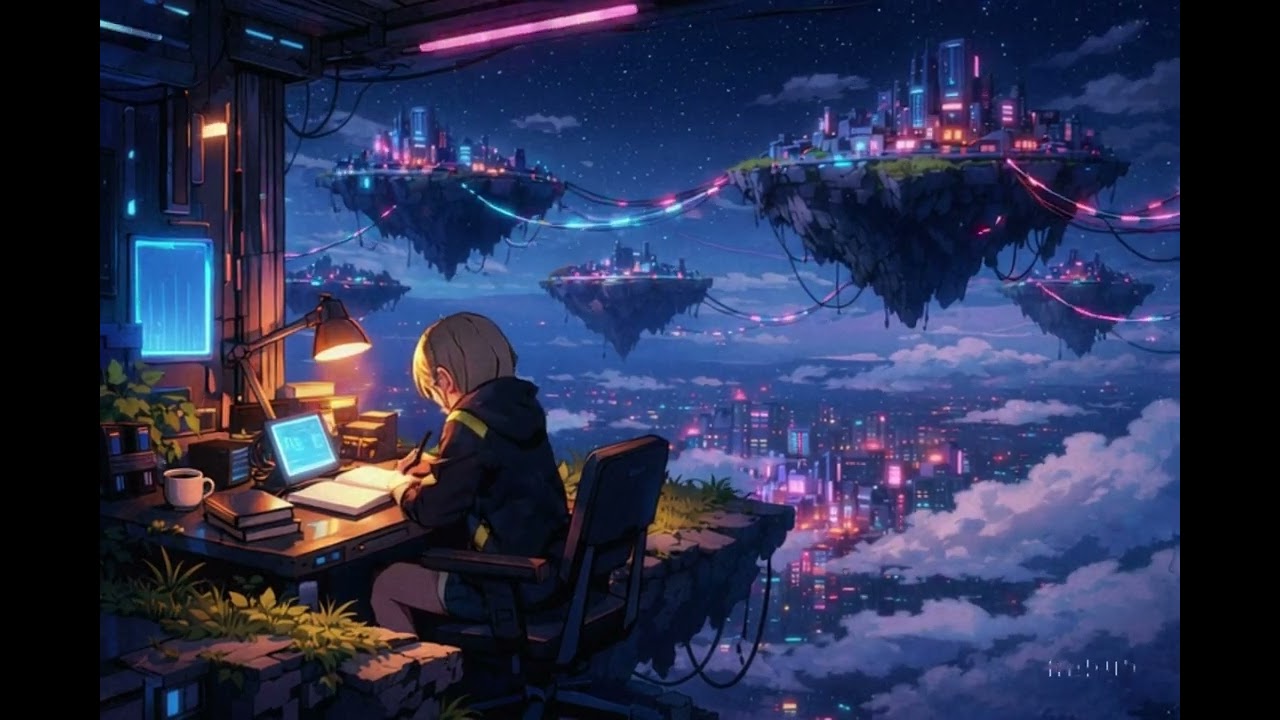 Study Music for Concentration — Cyberpunk Sky City