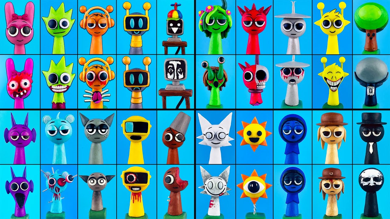 Коллекция Sprunki Incredibox собрана 🤩 Лепим все фигурки Спрунки с Лепка ОК