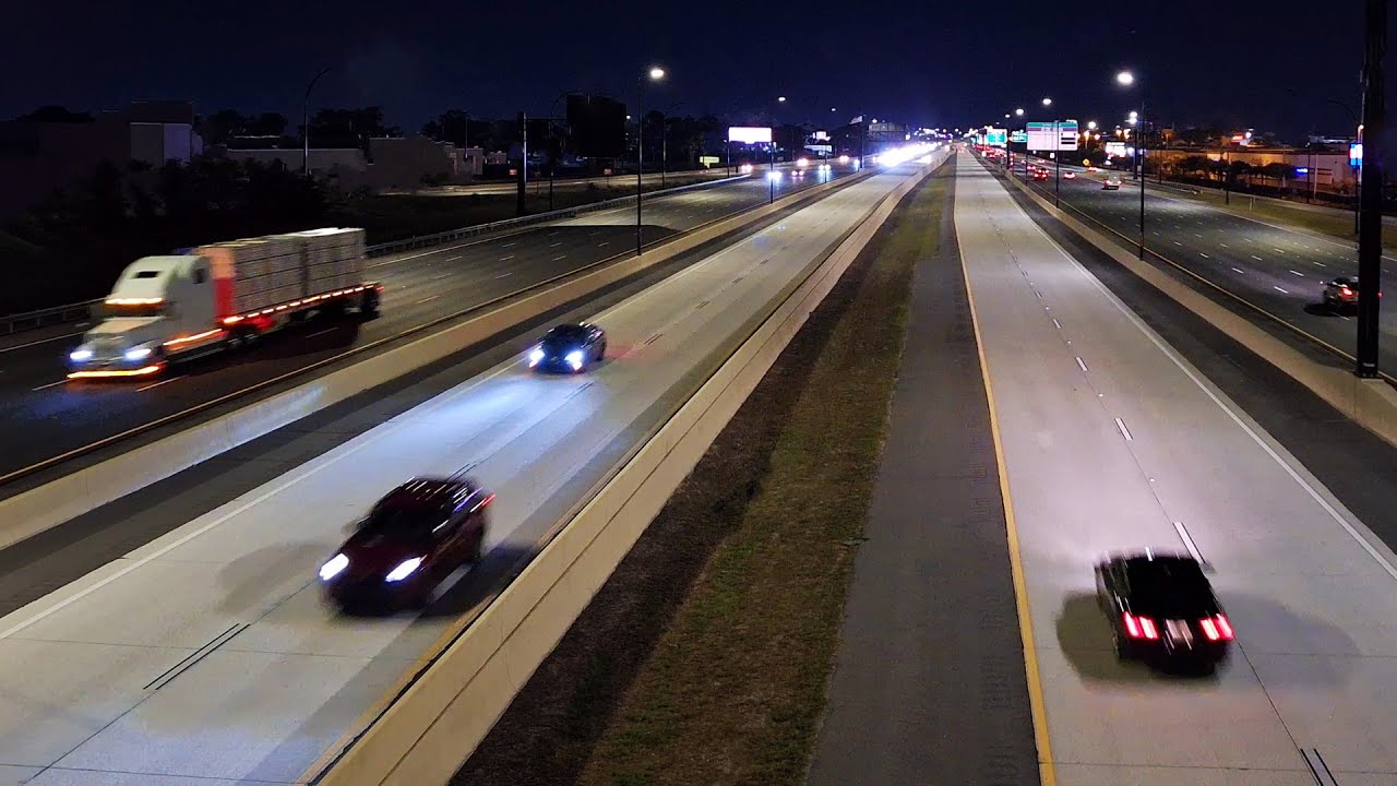 Cars and Trucks Passing by on the Highway at Night | Sleep Ambience 10 Hours