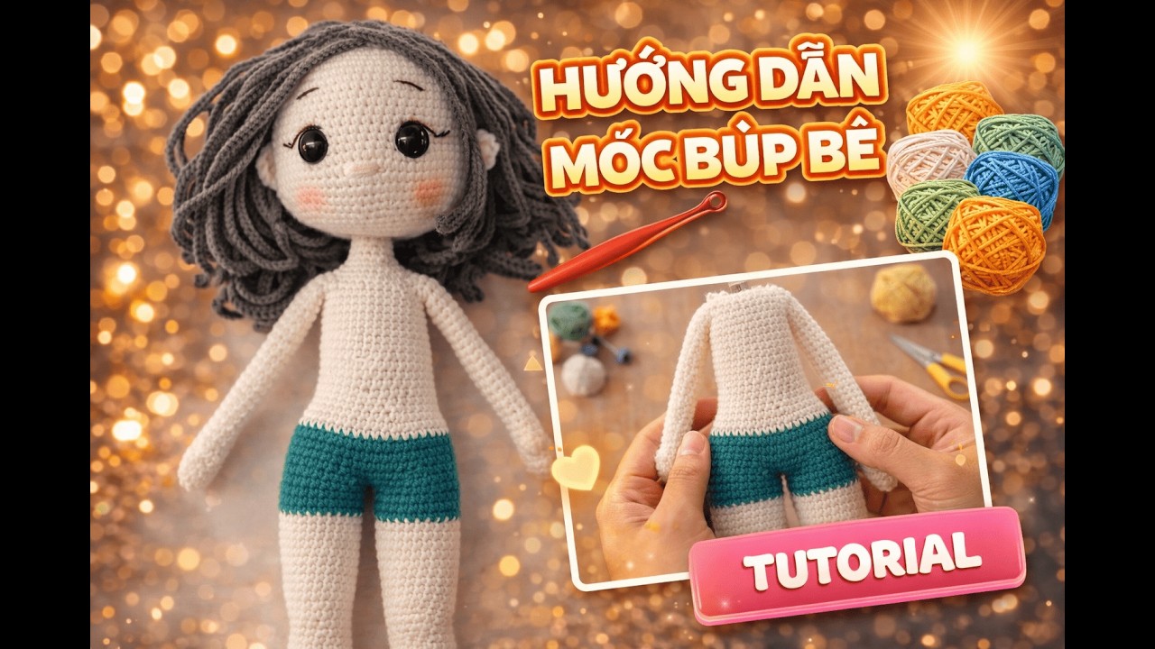 Hướng dẫn móc búp bê/crochet baby doll/ Nhat Hong Yarn