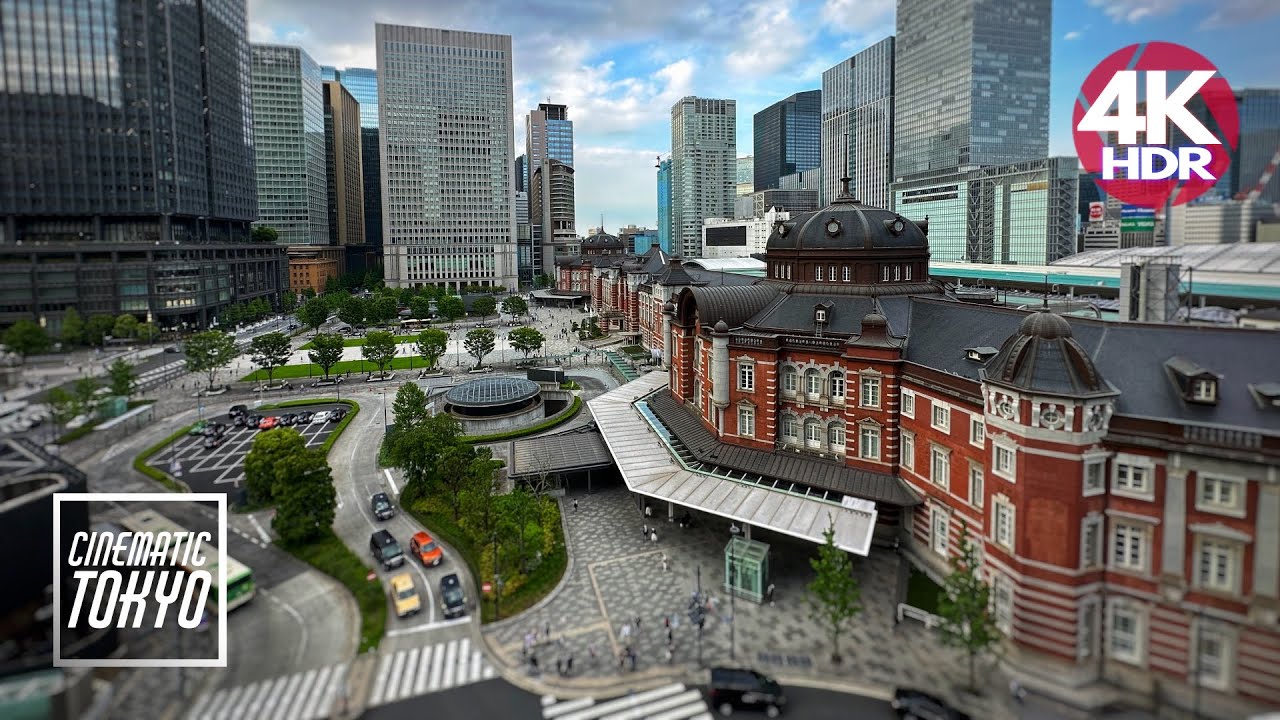 Tokyo Station Marunouchi Station Square walking tour, 4K HDR Japan