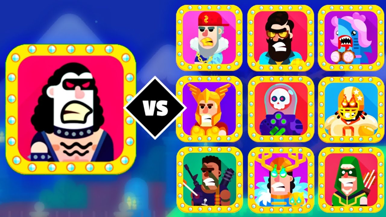 Bowmasters Corey Thunderstring VS All PREMIUM Characters
