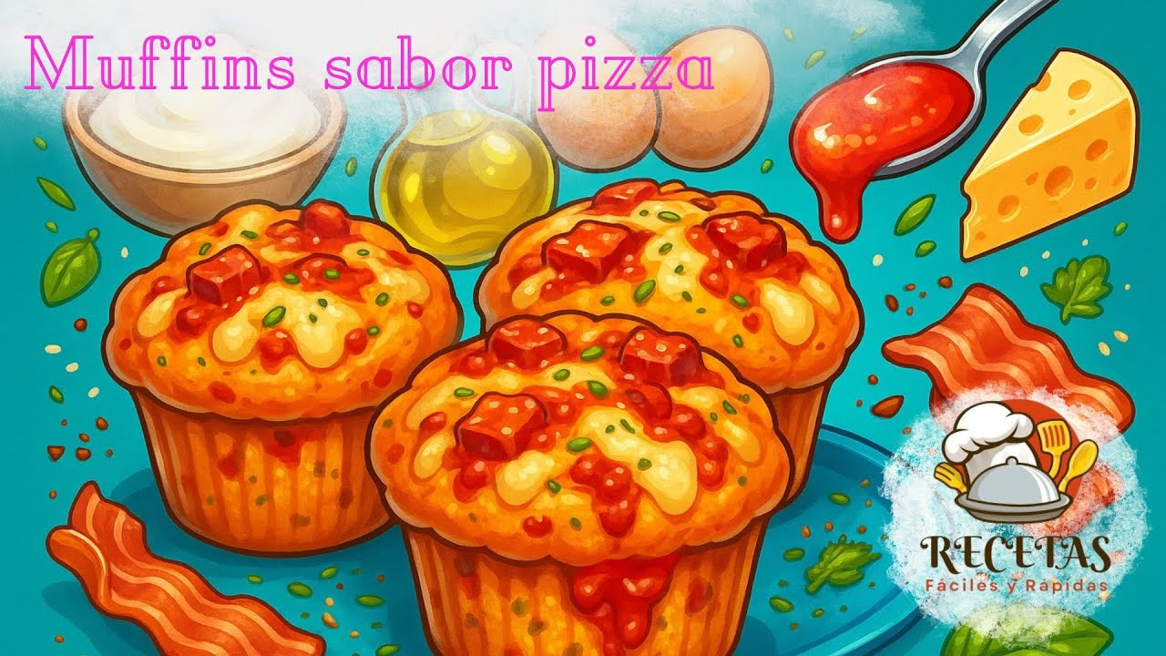 “Muffins Salados Sabor Pizza: Tan Fáciles que Enganchan”🍕🍕🤩