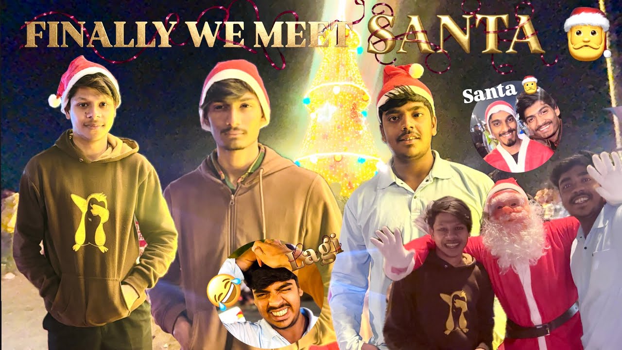 |Finally We Meet Santa Claus: A Joyful Christmas Night with Friends and Lights| Santa gave gift 🎁|