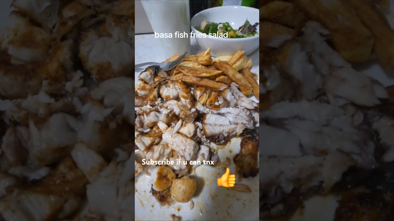 basa fish fries salad ayran drink soo 😋  even jerry like it