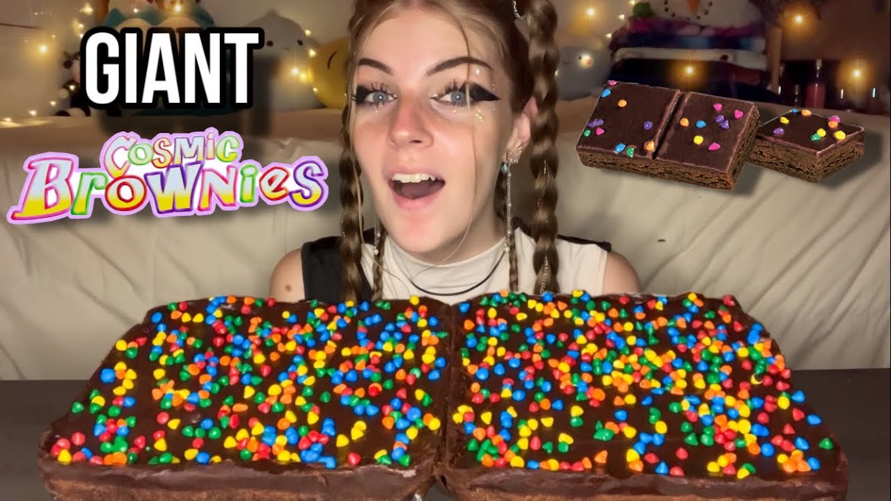 GIANT COSMIC BROWNIE MUKBANG! (Vegan)