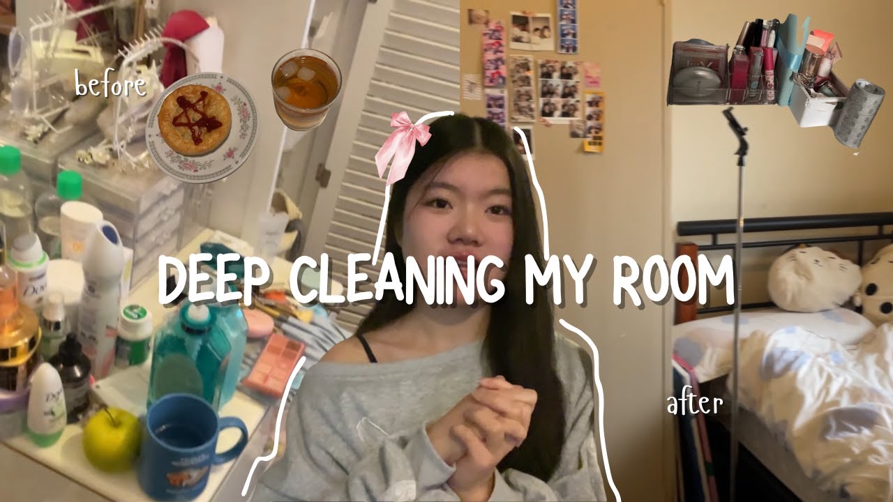 DEEP clean my room with me 🎧🧺 | room tour, organising, winter holiday reset