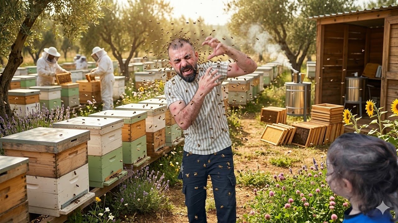 كيف تتم عمليه تكاثر النحل من طرد الى خليه #ارام_موسى 