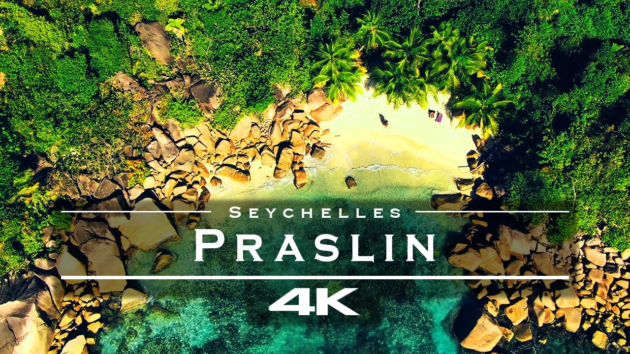 Praslin, Seychelles 🇸🇨 - by drone [4K]