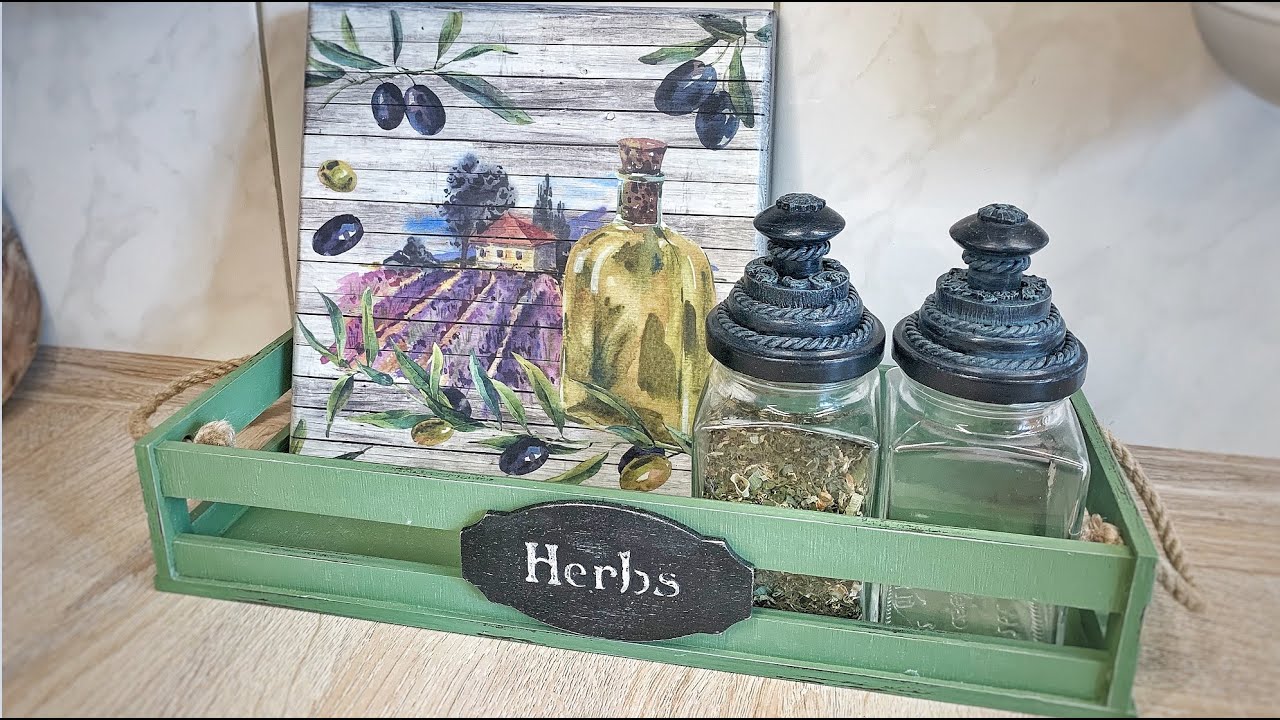 Декор для кухни в стиле прованс / Декор стеклянной банки / Доска для подачи / DIY