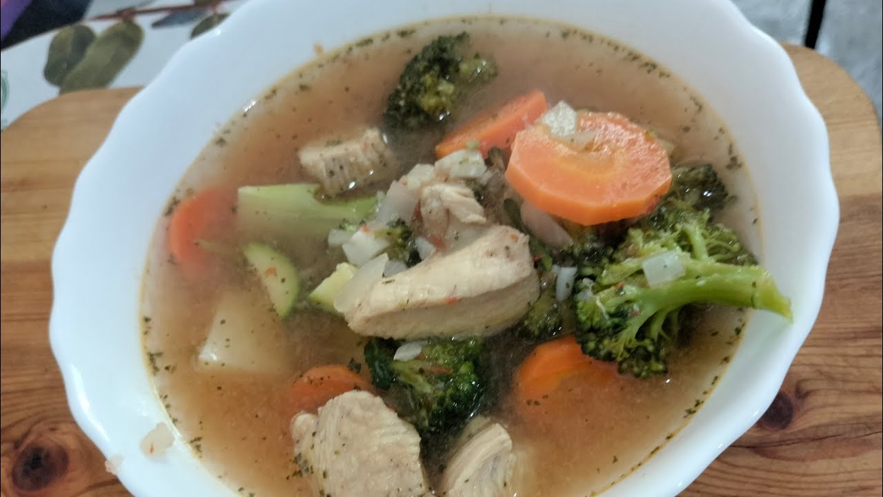 sopa de verduras con pollo  | #recetasconverduras