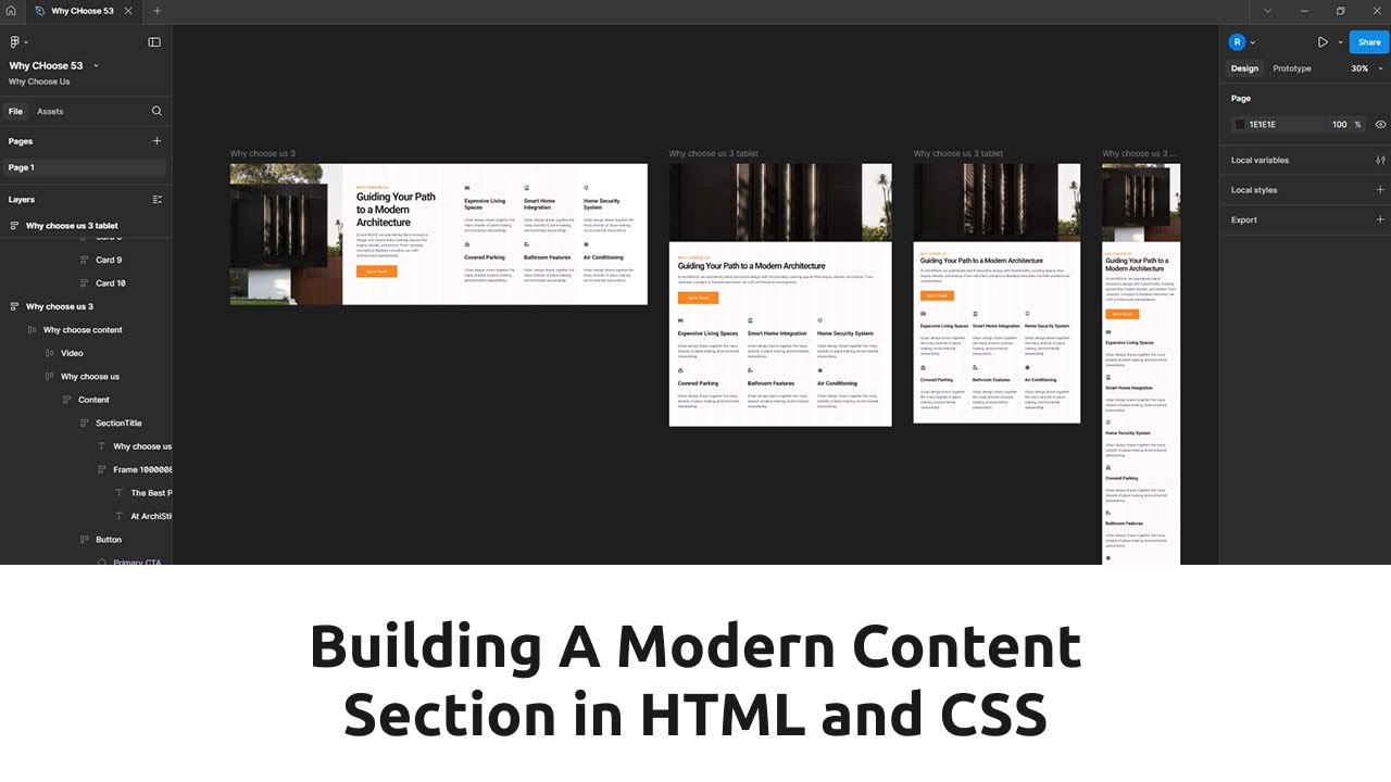 Responsive Design Tutorial 3 - Modern Content Section in HTML and CSS